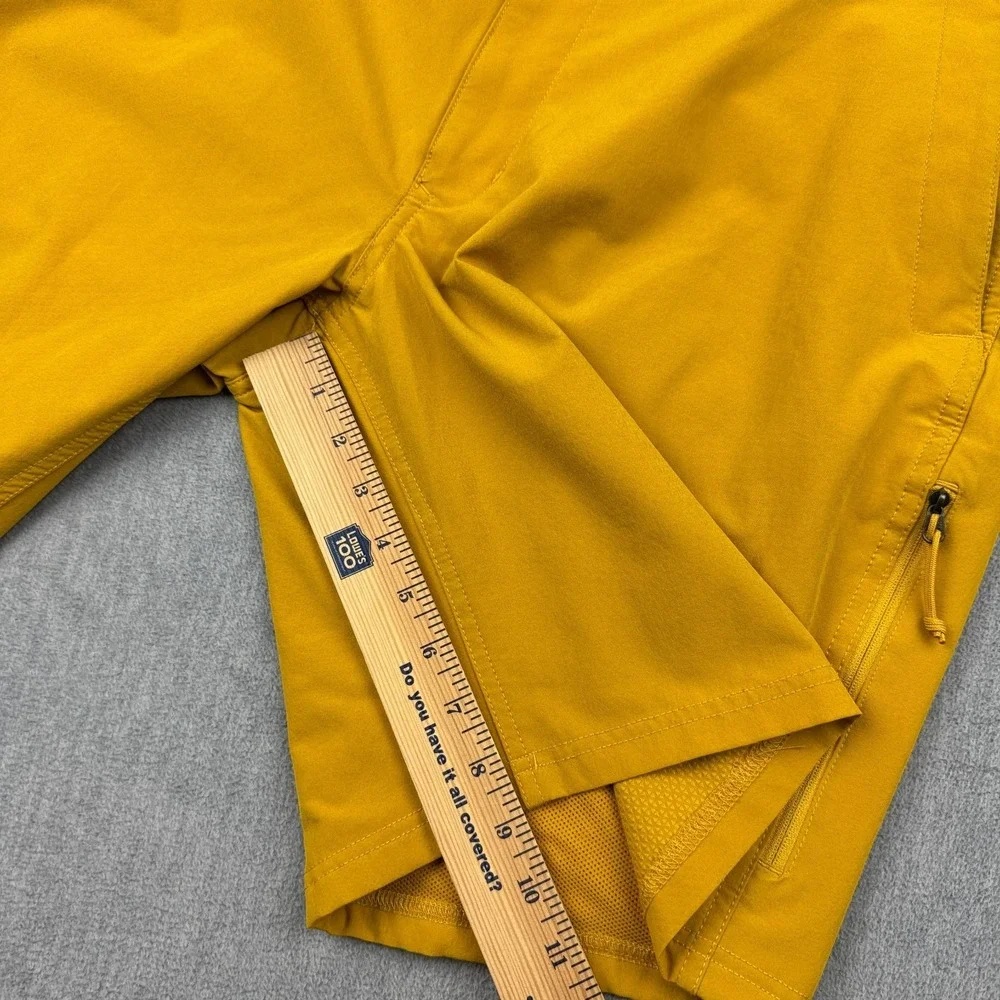 The North Face Shorts Men 36 Yellow Stretch Rolling Sun Packable Flashdry Zip 9